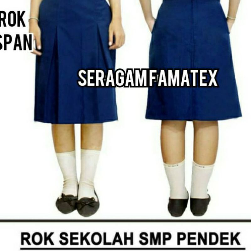 Jual Rok Span Seragam Sekolah Smp Biru Pendek Size S 5l Shopee Indonesia 0157