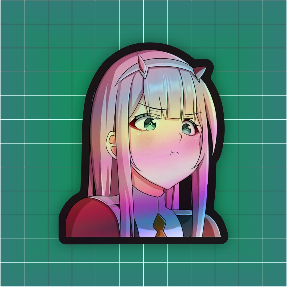 Jual Sticker Zero Two Anime Hologram Sticker case hp & laptop ukuran 7 ...