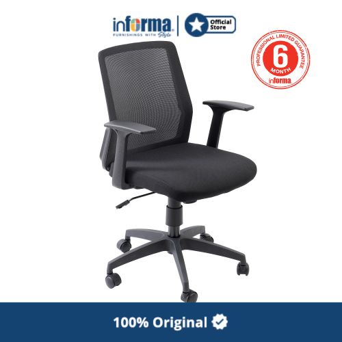 Jual Informa Leo Kursi Kantor Sandaran Rendah Hitam Tempat Duduk