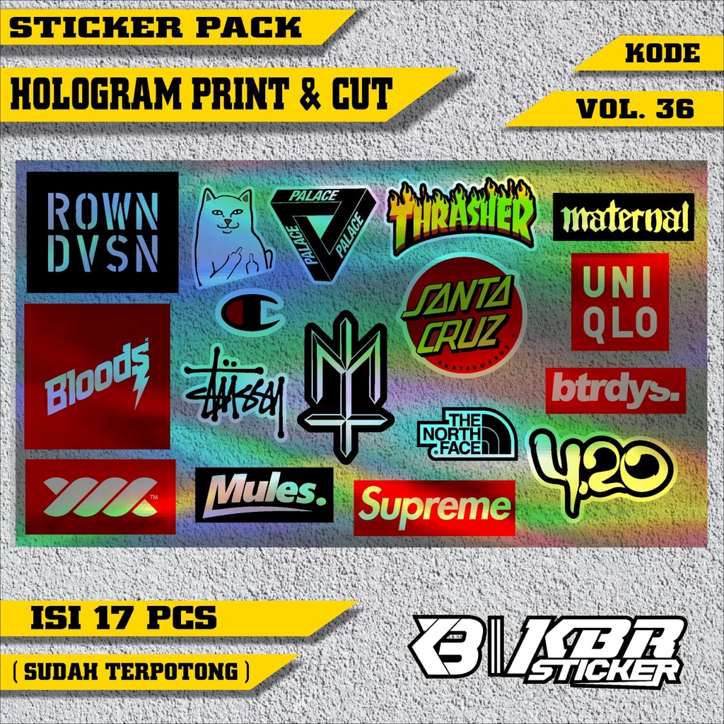 Jual STIKER BRAND DISTRO LOCAL INDONESIA ISI 17 PCS VOL 36 Sticker pack ...