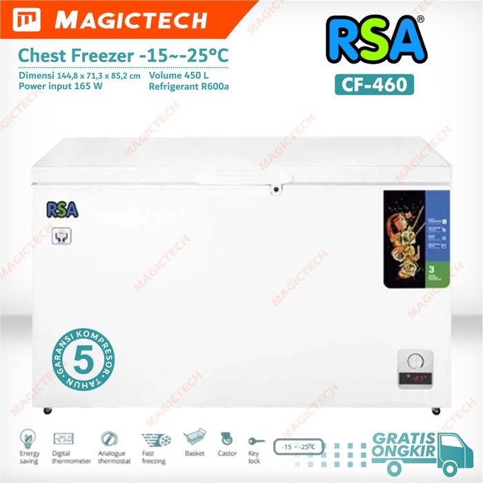 Jual CHEST FREEZER RSA PETI CF-460 / CF460 - 460 Liter | Shopee Indonesia