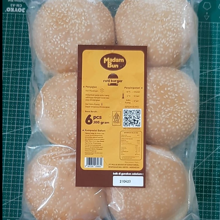 Jual Burger Bun Sesame / Roti Burger Wijen Madam Bun 50 Gram x 6 Pcs