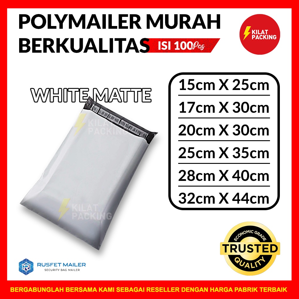 Jual Polymailer Ekonomis Warna Putih Plastik Packing Murah Isi ±100 Lembar Harga Dijamin 7647