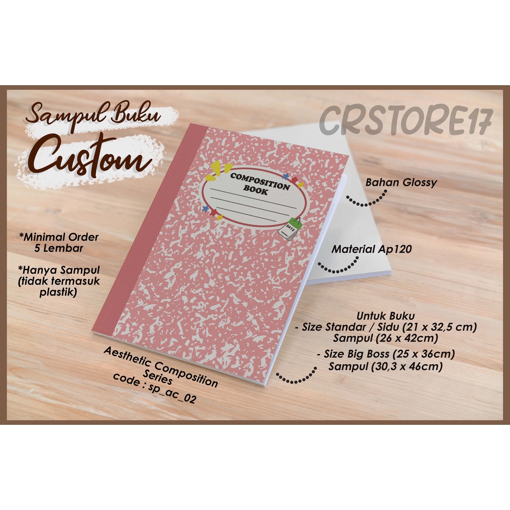 Jual Custom Sampul Buku Desain Aesthetic Composition Book / Bahan