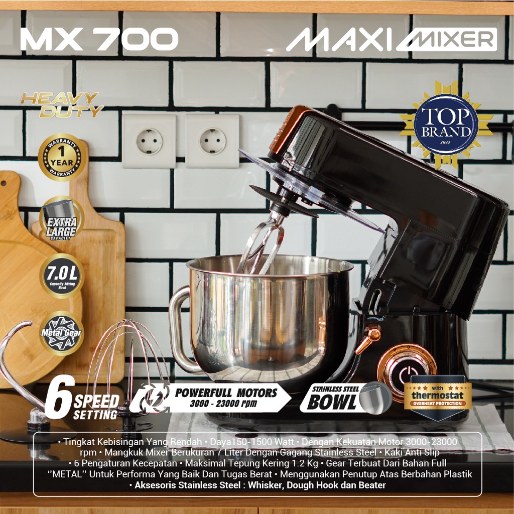 Jual MITO MAXI MIXER MX 700 KAPASITAS 7 LITER GARANSI RESMI 1 TAHUN