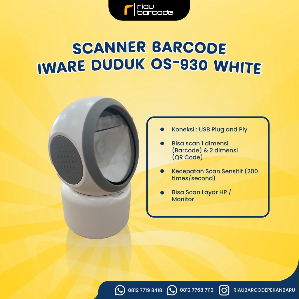 Jual SCANNER BARCODE IWARE DUDUK OS930 1 & 2 DIMENSI | Shopee Indonesia