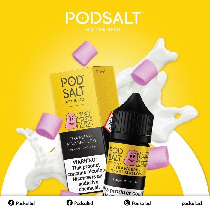 Jual Podsalt Marshmallow Man III / 3 Strawberry Marshmallow Salt Nic