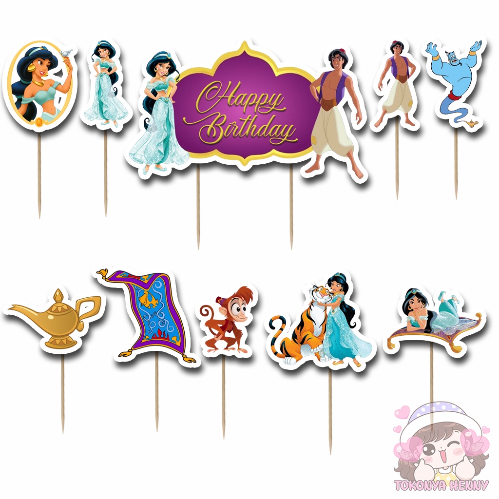 Jual Topper Cake Hiasan Kue Ulang Tahun motif PRINCESS JASMINE ALADDIN ...