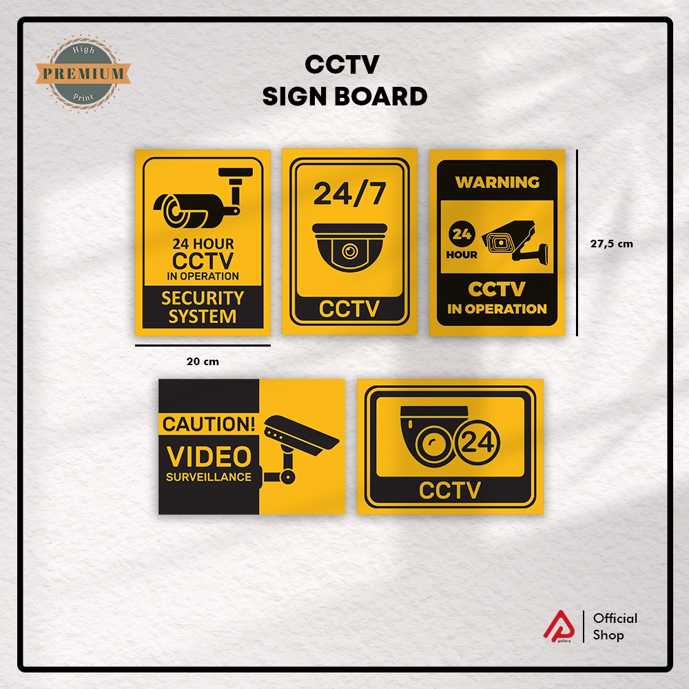 Jual Dekorasi Dinding Papan Tanda Cctv Wall decor Cctv Sign Board 20x27 ...