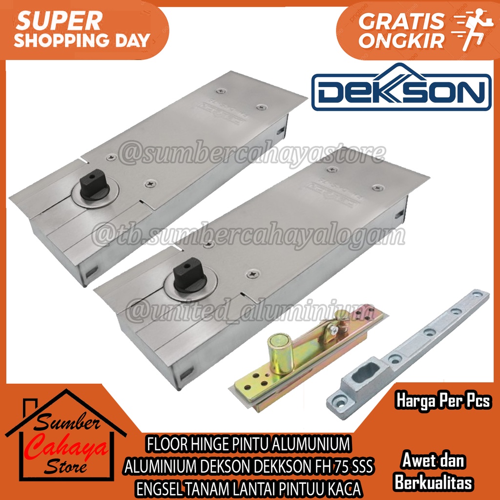 Jual Floor Spring Hinge Pintu Alumunium Aluminium Dekson Dekkson Fh