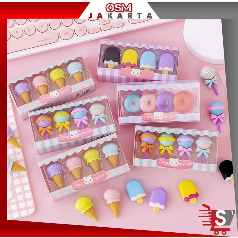 Jual Osm Jkt S Penghapus Set Cute Penghapus Pensil Model Ice