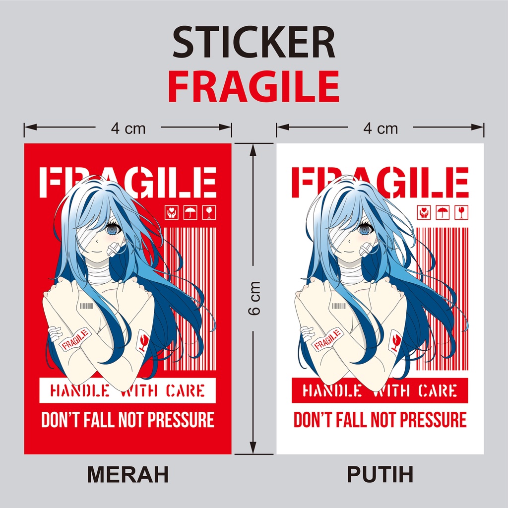 Jual STICKER FRAGILE ANIME ISI 25 PCS Ukr 4 x 6 cm | Shopee Indonesia