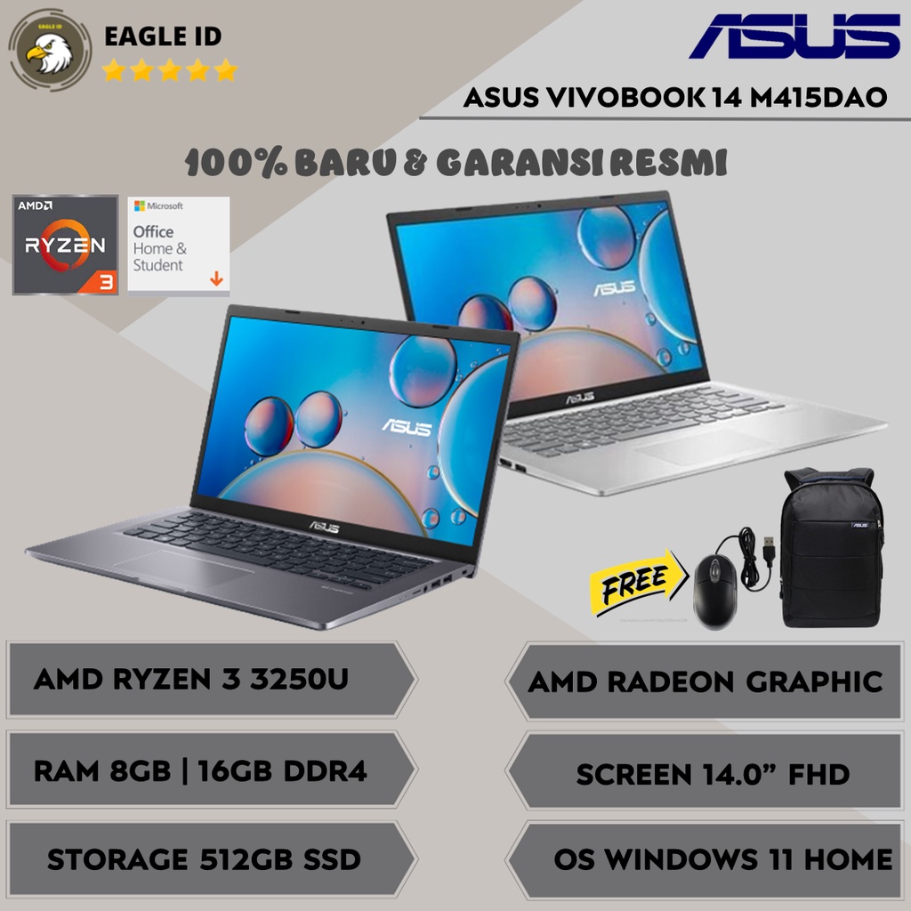 Jual asus vivobook 14 ryzen 3 3200u Harga Terbaik & Termurah