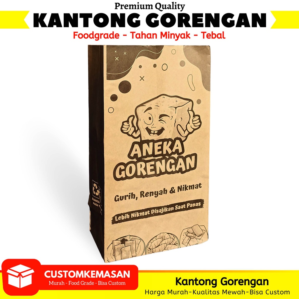 Jual Kemasan Gorengan / Kantong Tahu Crispy / Kemasan Kantong Gorengan