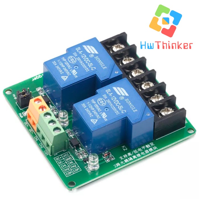 Jual Modul Relay Board 2ch 2Channel 2 Ch Channel 5V 12V 24V 30A Opto ...