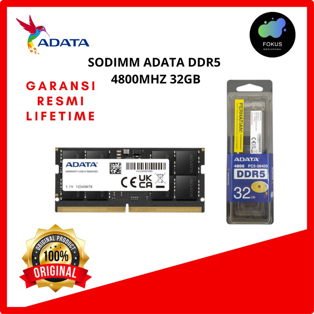 Jual Adata DDR5 38400 4800Mhz 32GB Ram Laptop Sodimm | Shopee Indonesia