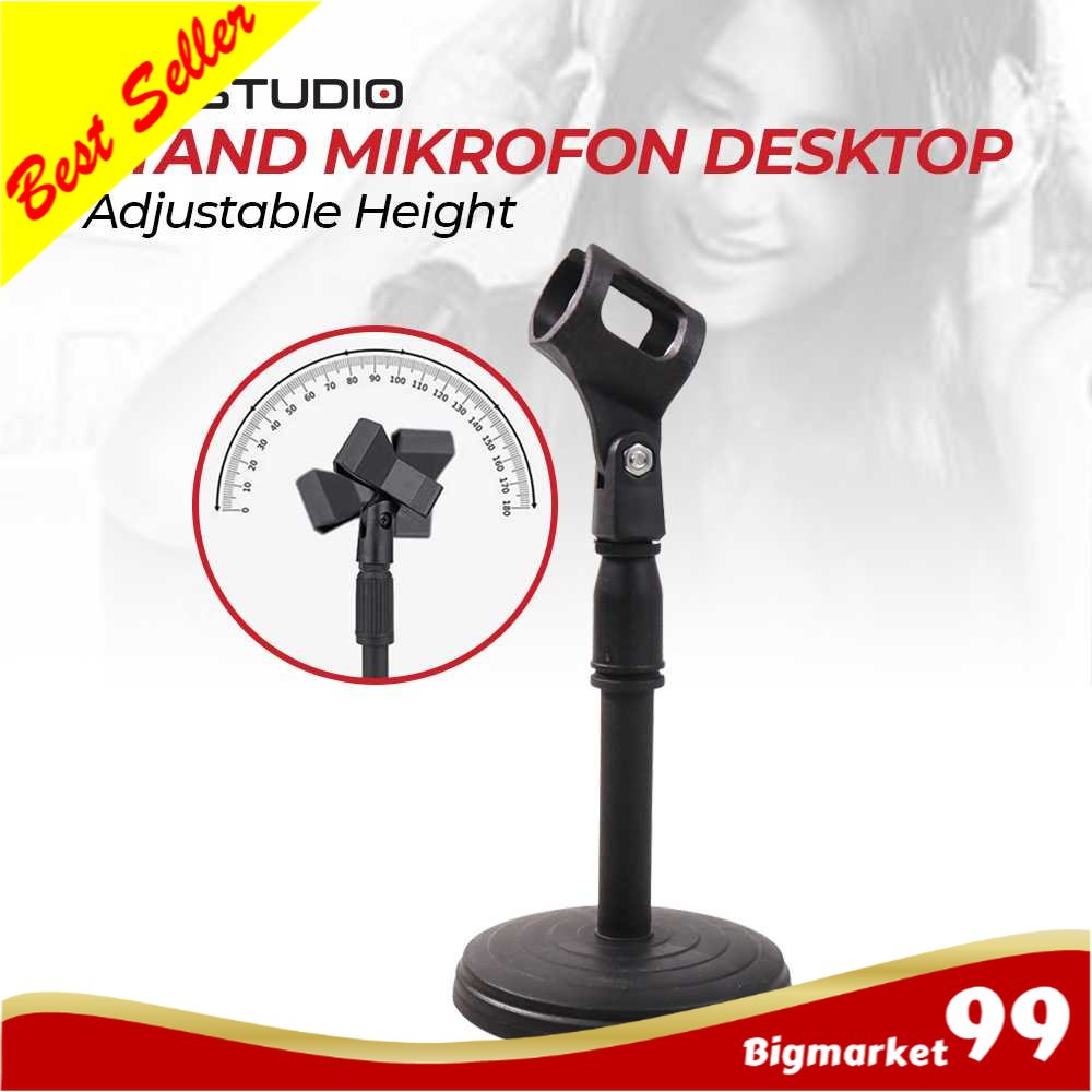 Jual Stand Mic Mikrofon Desktop Disc Microphone Adjustable Height ...