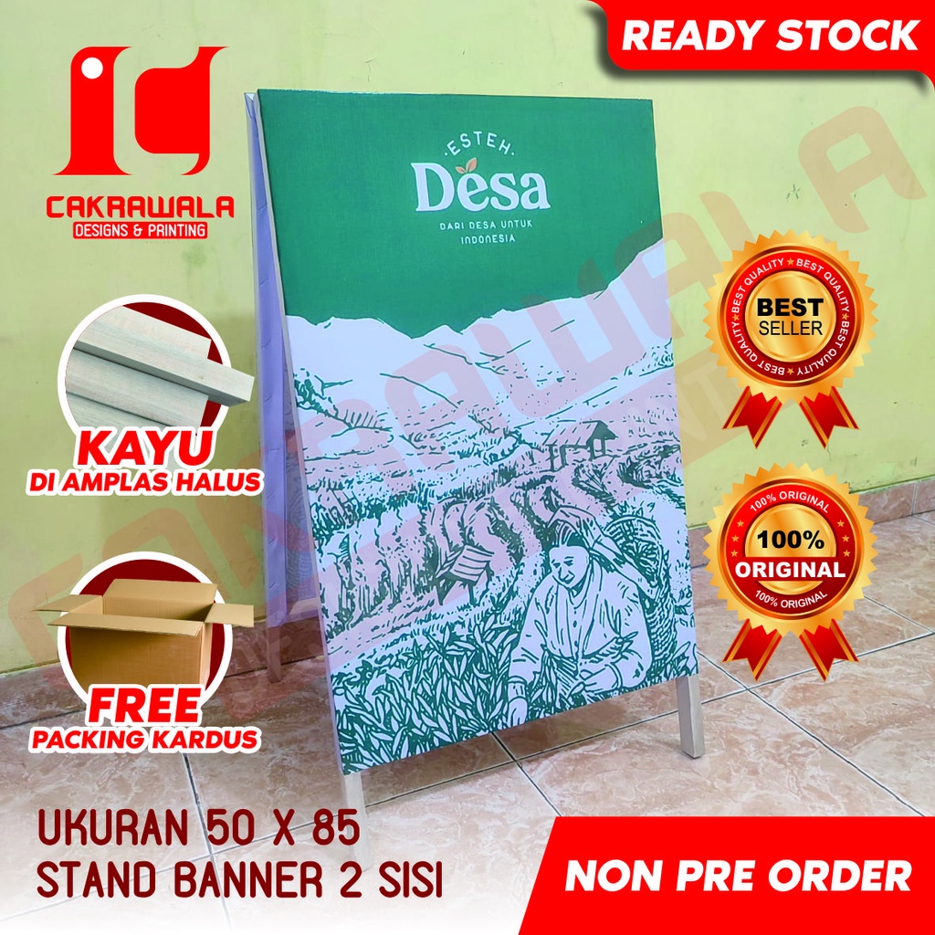 Jual STAND BANNER KAYU ES TEH UKURAN 50 X 85 - STANDING BANNER KAYU ...