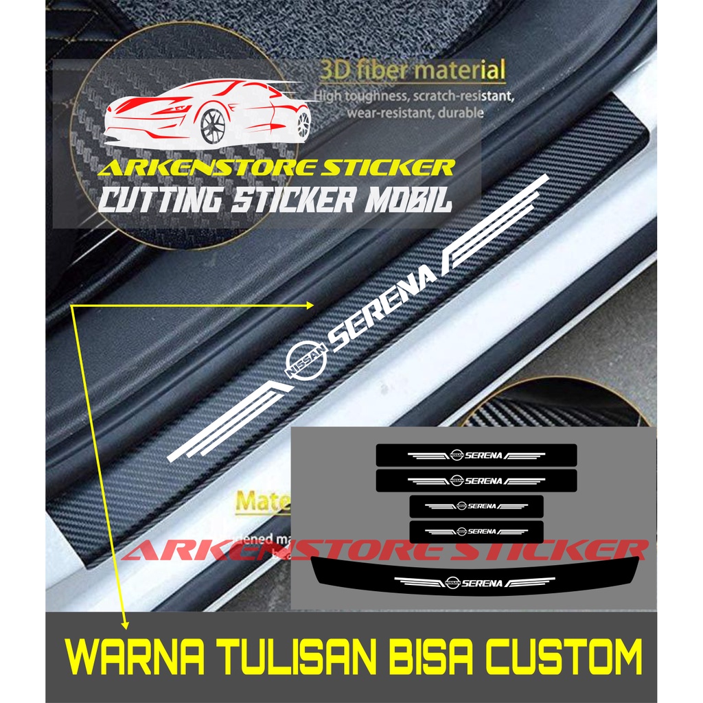 Jual sticker sill plate 5pcs carbon 3d mobil serena sticker karbon 3d ...