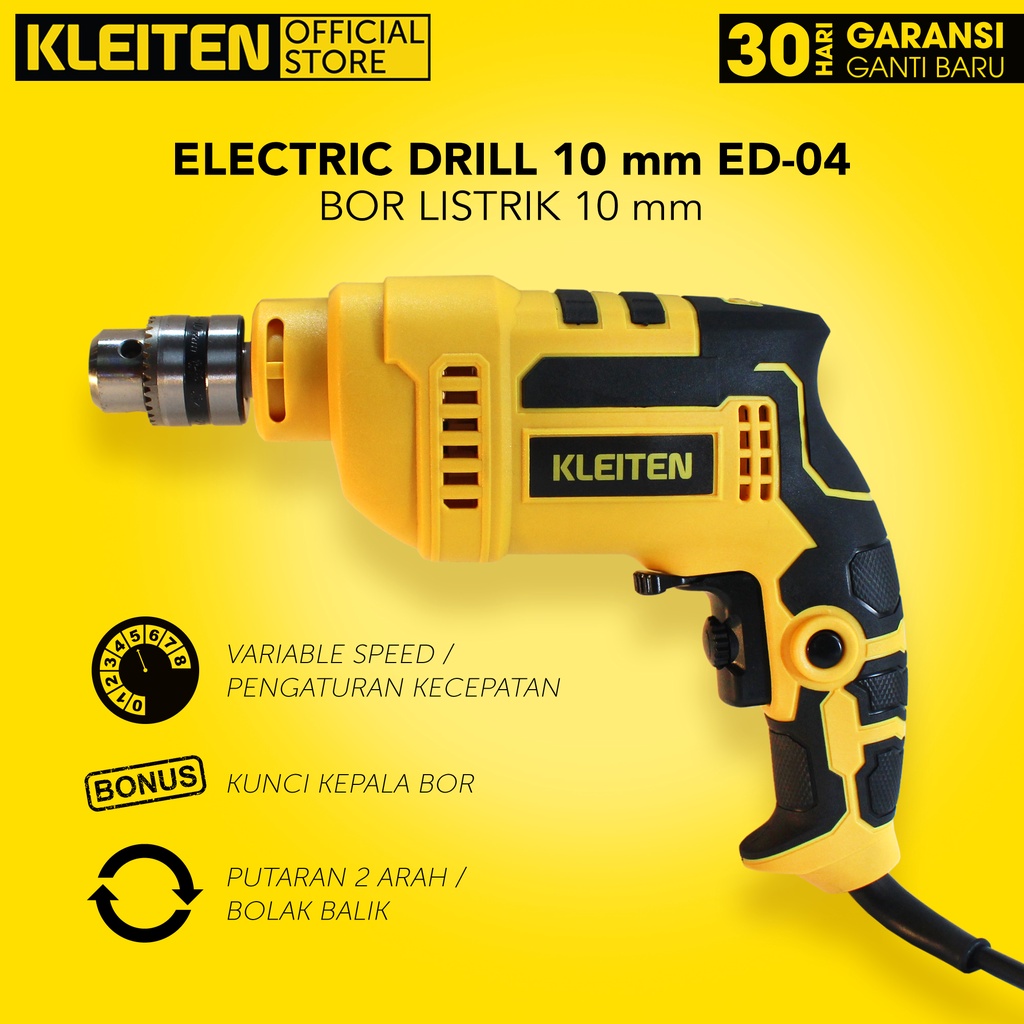 Jual Kleiten Mesin Bor Listrik Mm Ed Hand Electric Drill Mm Reversible Bor Tangan