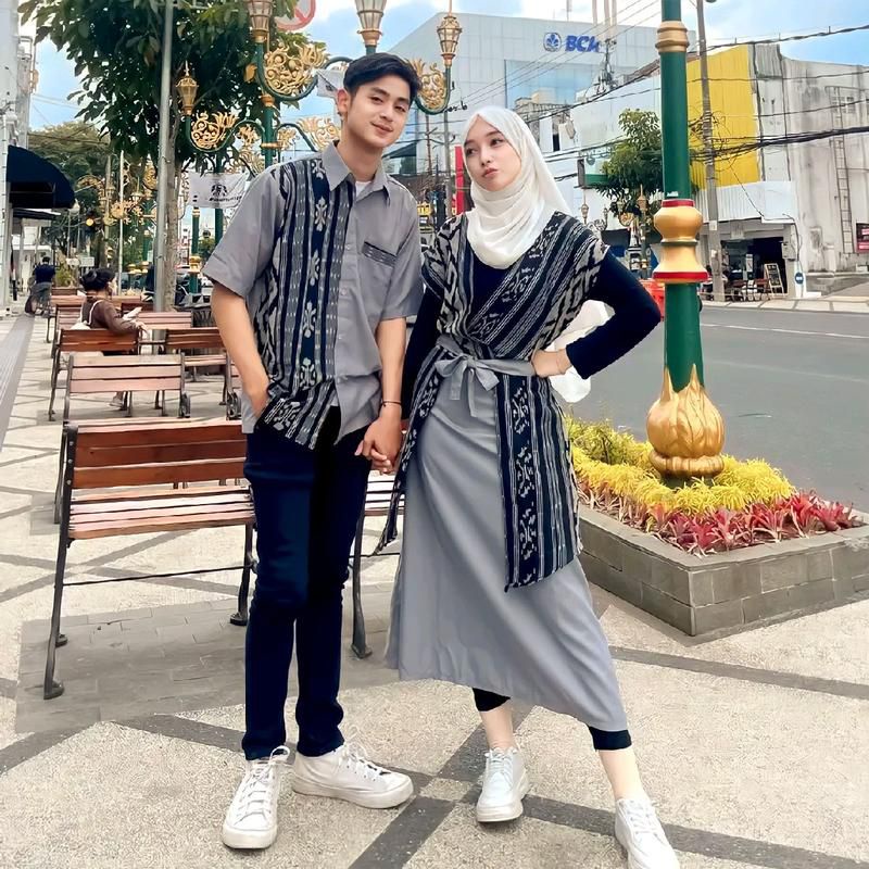 Jual Baju Couple Tenun Dress Naomy Kemeja Full Tenun Batiks Rizal