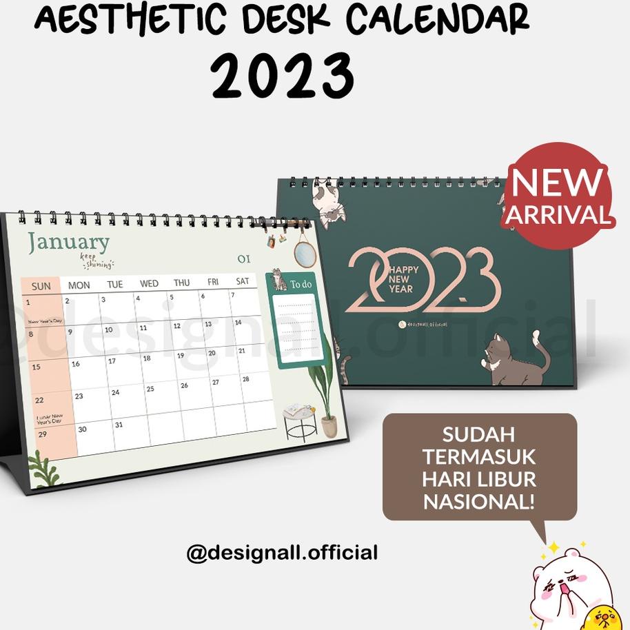 Jual Nti487 Designall Kalender Meja Kalender Duduk Aesthetic Tahun 2023 Spiral Hm Shopee 1903