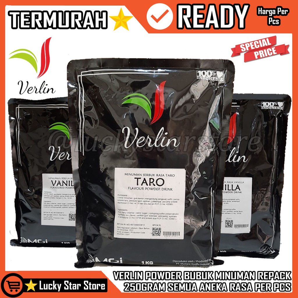 Jual VERLIN POWDER BUBUK MINUMAN KEMASAN REPACK 250GRAM 250G BUBUK ...