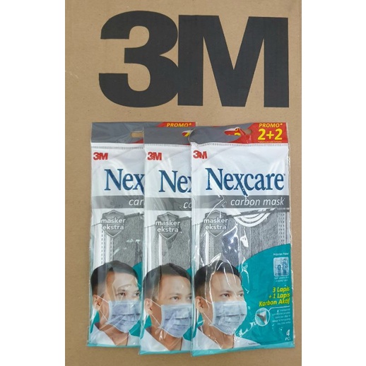 Jual M Nexcare Masker Extra Carbon Lapis Earloop Abu Isi Pcs