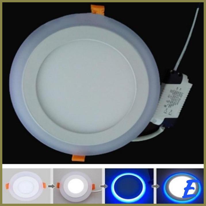 Jual Lampu Downlight LED Panel Bulat 2 Warna 6 W + 3 Watt Putih Biru ...