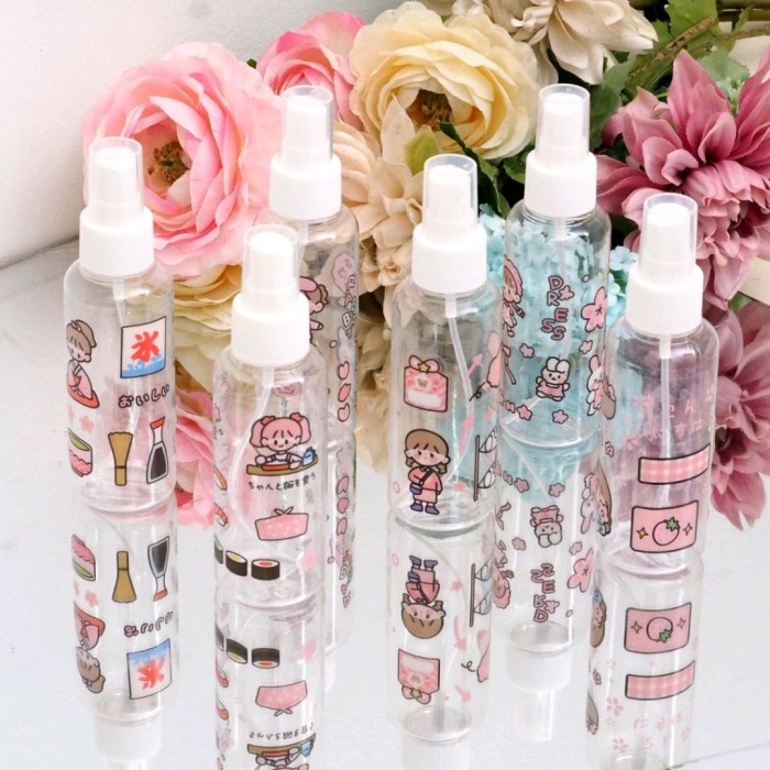 Jual BOTOL PLASTIK SPRAY 100ml / Fliptop Lotion 100 ML Transparan MOTIF ...