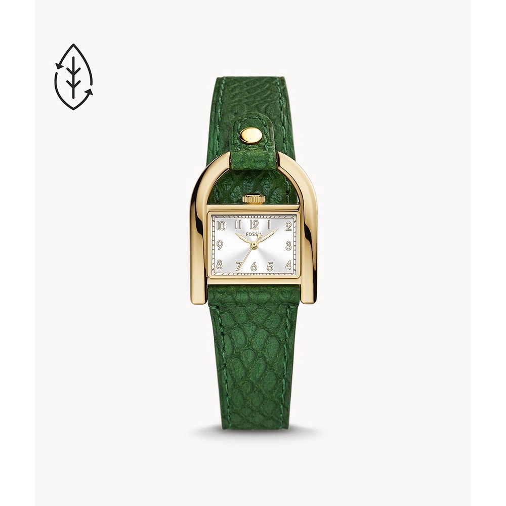 Jual Fossil Harwell Three-Hand Green Eco Leather Jam Wanita - ES5267 ...