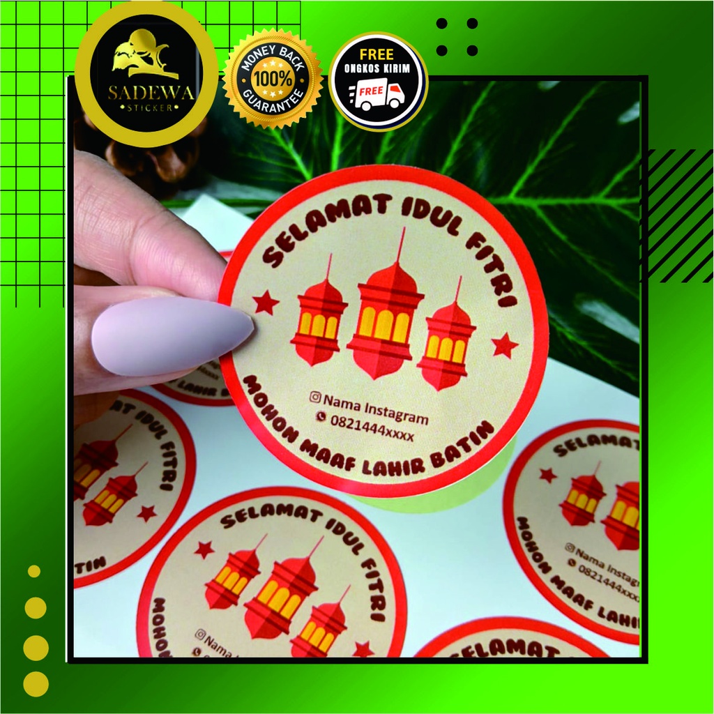 Jual Cetak Sticker Label Bulat Idul Fitri Stiker Lebaran Toples Label ...