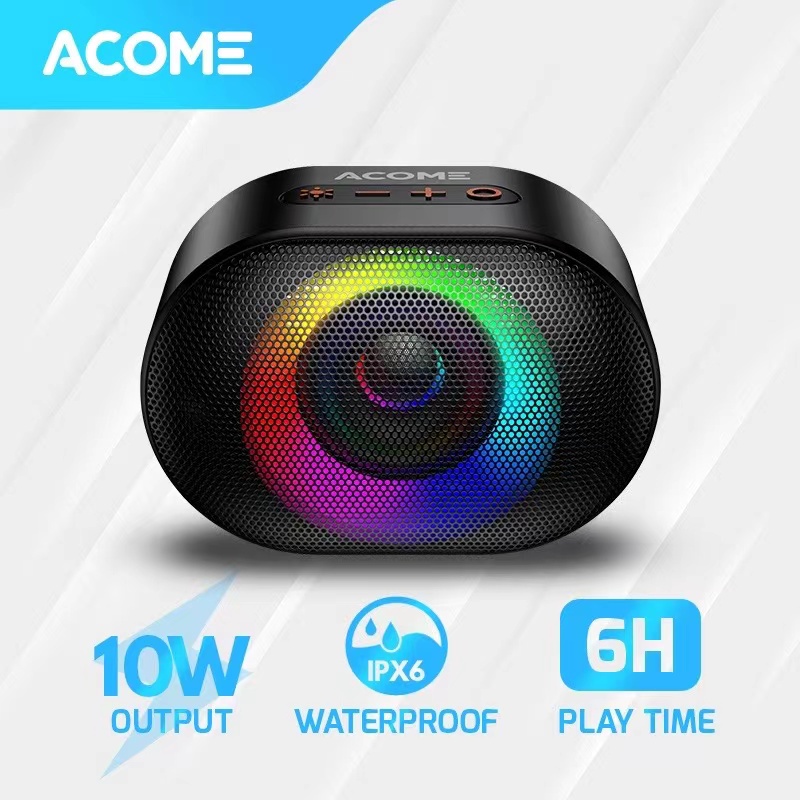 Jual ACOME A10 Speaker Bluetooth 5.0 TWS 10W IPX6 Waterproof RGB Light ...