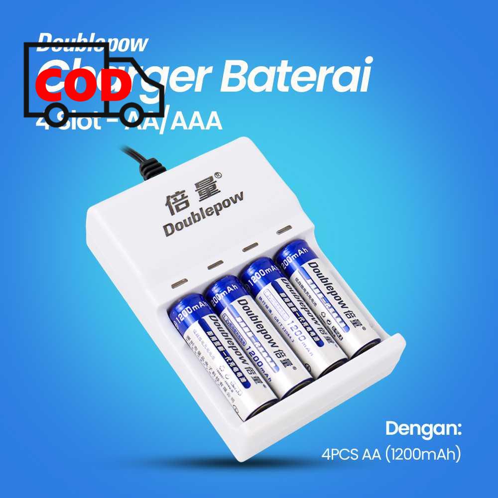 Jual Charger Baterai AA AAA 4 Slot Free 4PCS Batrei AA 1200mAh Alat ...