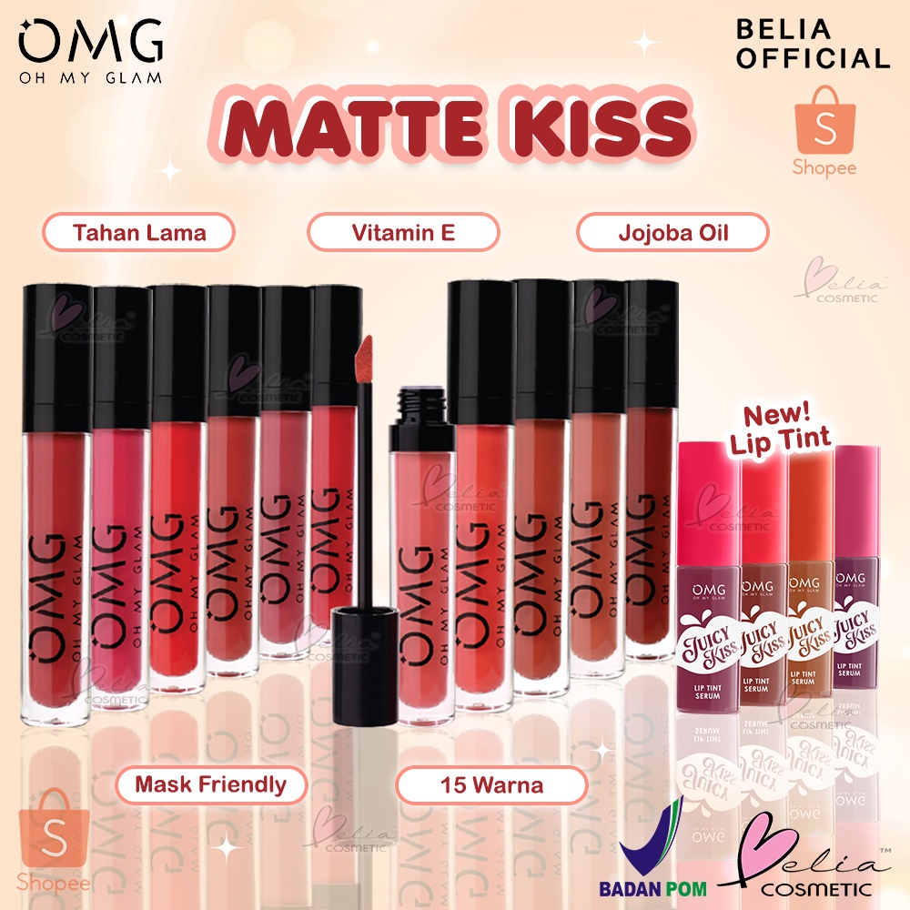 Jual OMG OH MY GLAM MATTE KISS LIP CREAM 3.5G ( LIPSTICK LIPSTIK ...