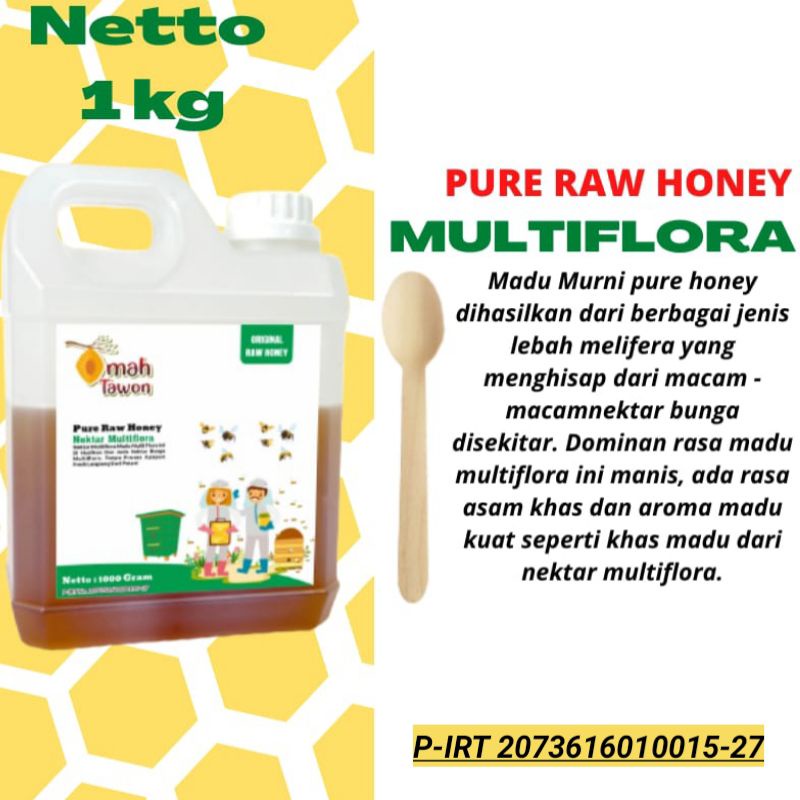 Jual Madu Murni Madu Mentah Pure Raw Honey Multiflora Grade A 1kg ...