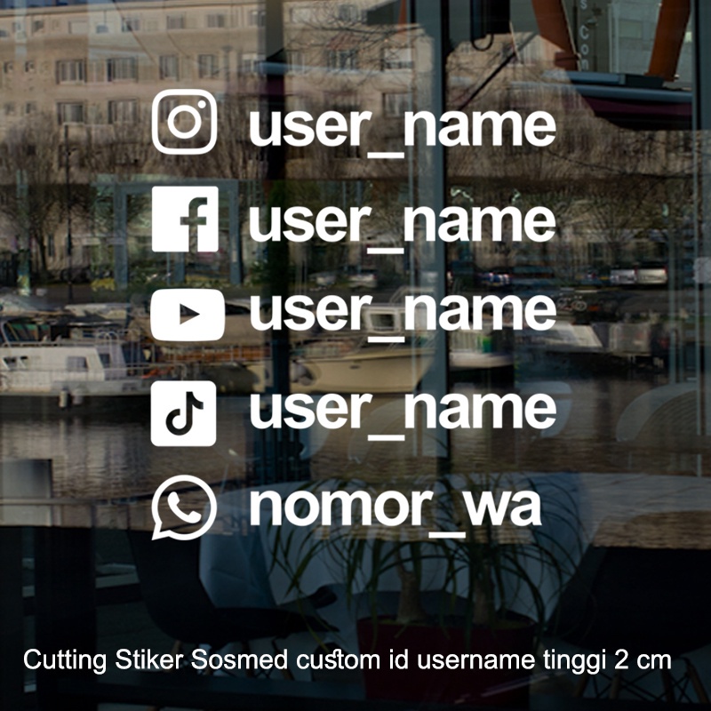 Jual Cutting Stiker custom ID Instagram Facebook Tiktok Youtube ...