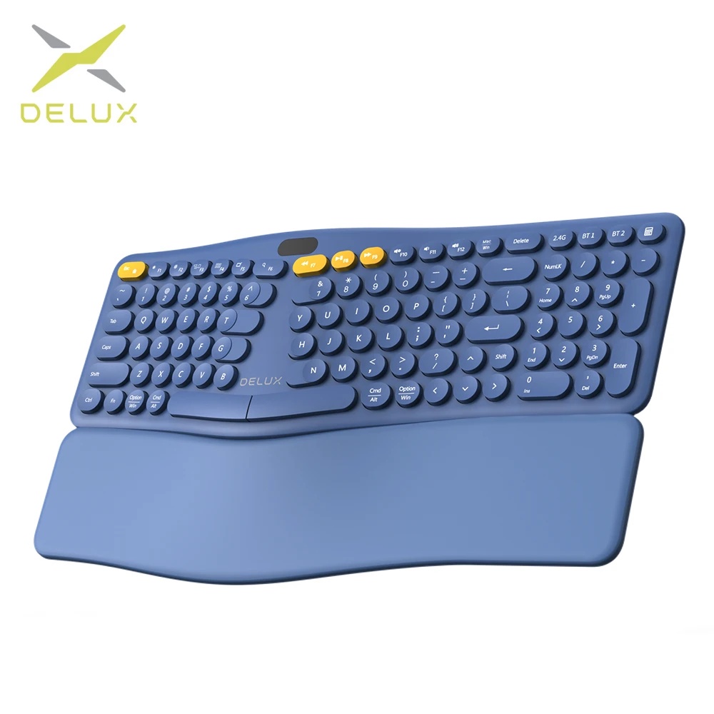 Jual Delux GM903 Wireless Keyboard Ergo Ergonomic K860 MultiDevices