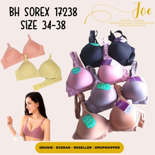 BH SOREX WANITA 17232 BUSA TIPIS TANPA KAWAT KAIT 2 34-40 PILIH WARNA