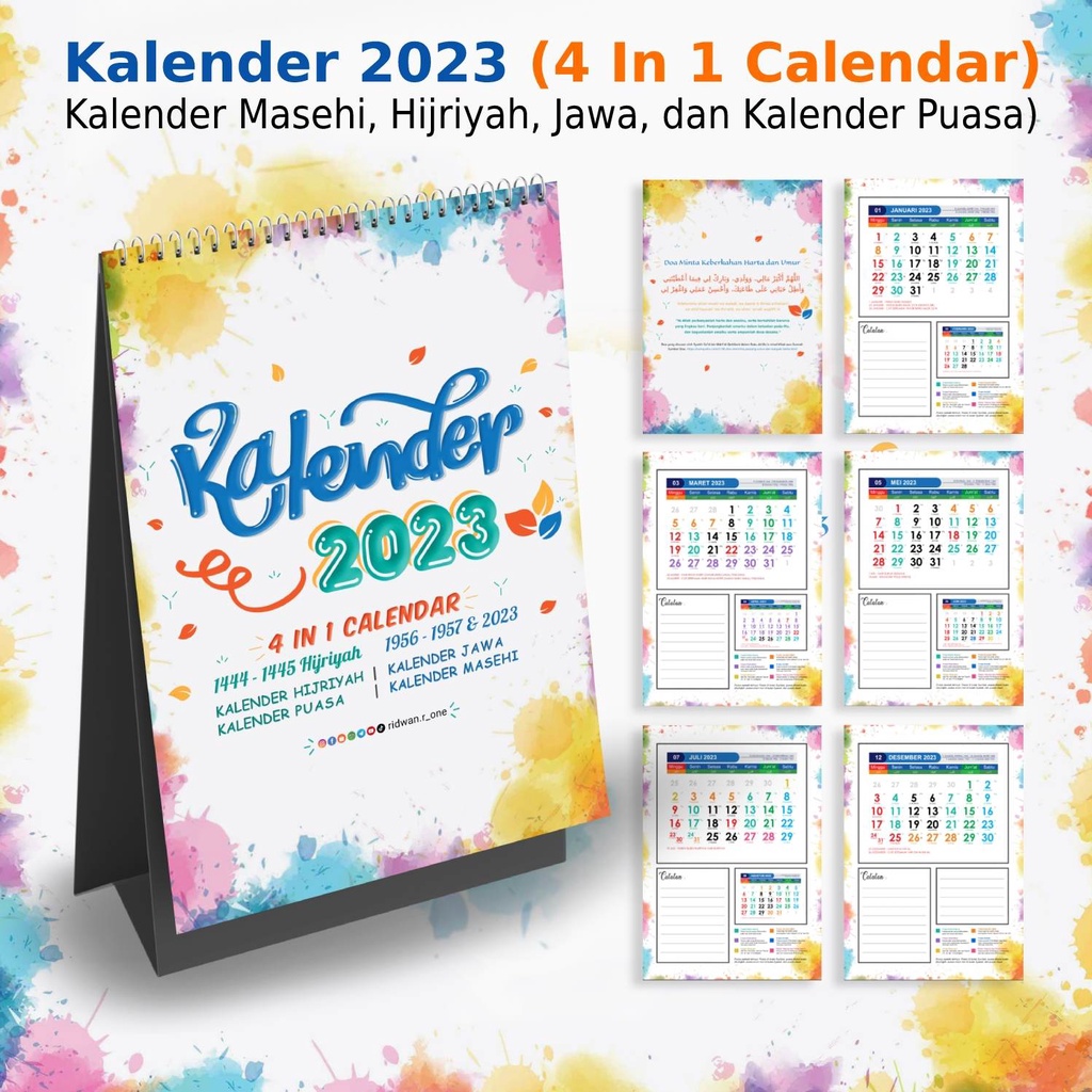 Jual Kalender Meja 2023 Kalender Hijriyah Kalender Masehi Kalender Jawa Dan Kalender Puasa 4848