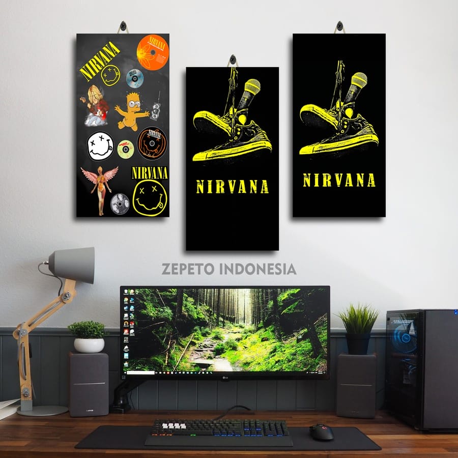 Jual POSTER DINDING GAMBAR BAND NIRVANA 15X30 S4RUJR0UBP ZEPETO