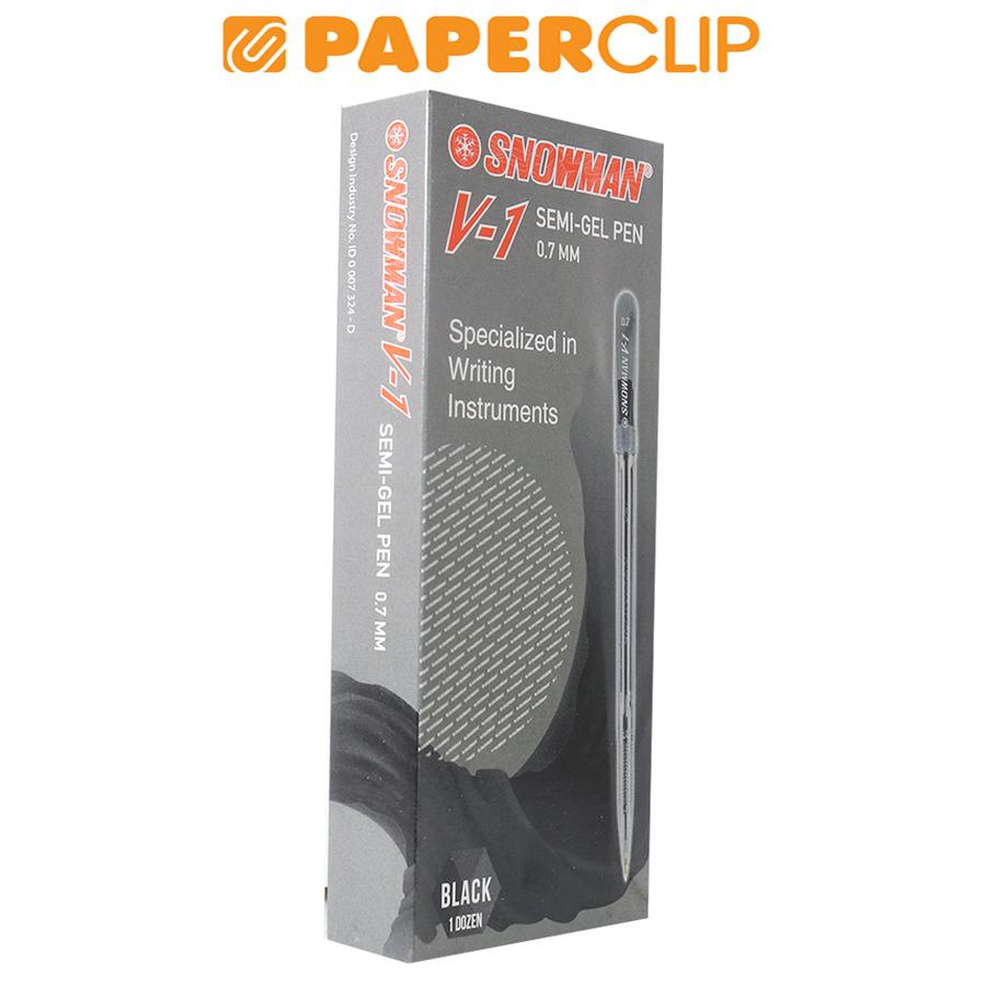 BALLPOINT / PEN SNOWMAN V-1 07 ISI 12 HITAM (3)