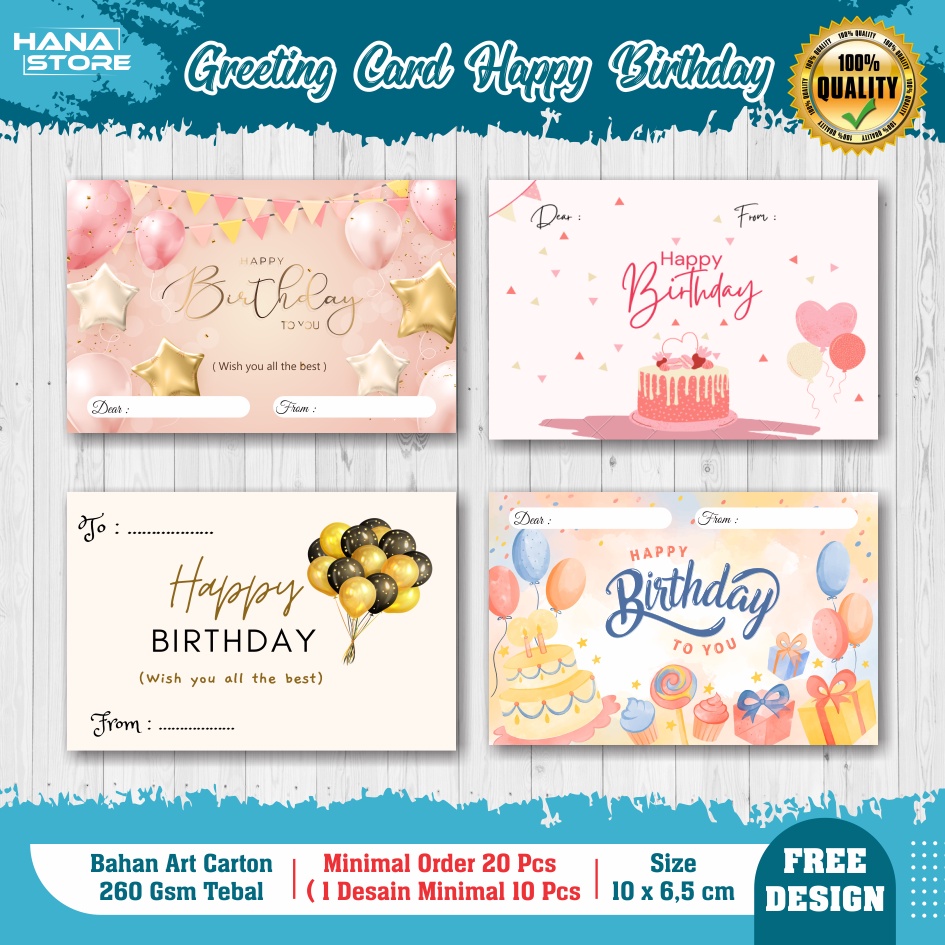 Jual Greeting Card HAPPY BIRTHDAY - Gift Card - Kartu Ucapan Birthday