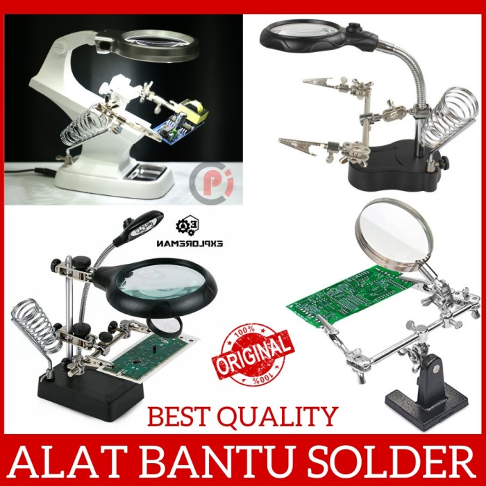 Jual Alat Bantu Pegangan Solder Plus Kaca Pembesar Led Helping Hand Tools Shopee Indonesia