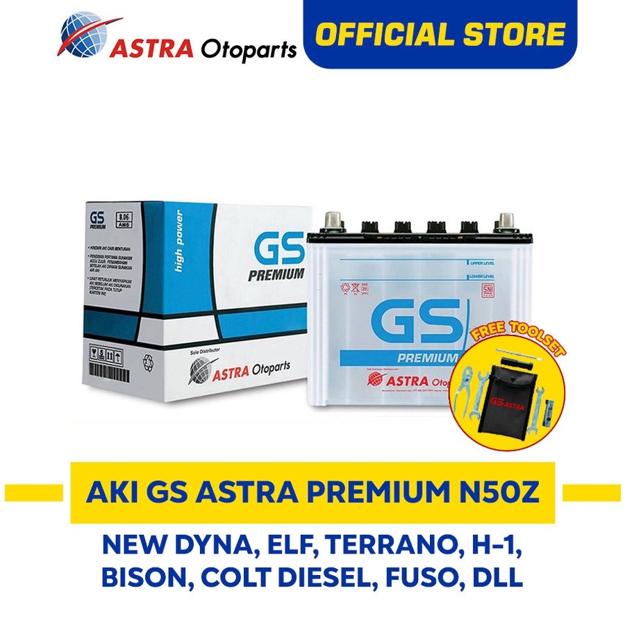 Jual Aki GS ASTRA Premium N50Z Mobil New Dyna, Fuso, Colt Diesel, Elf