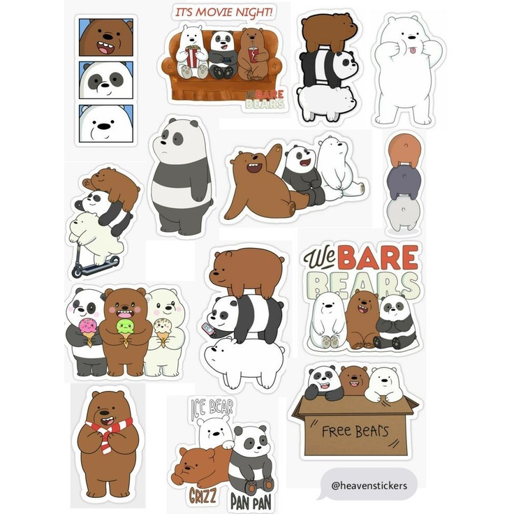 Jual we bare bear sticker pack stiker aesthetic journaling cute ...