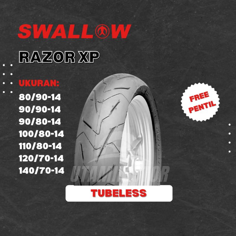 Jual BAN MOTOR SWALLOW RAZOR XP SB-148 RING 14 100/80-14 110/80-14 120/ ...