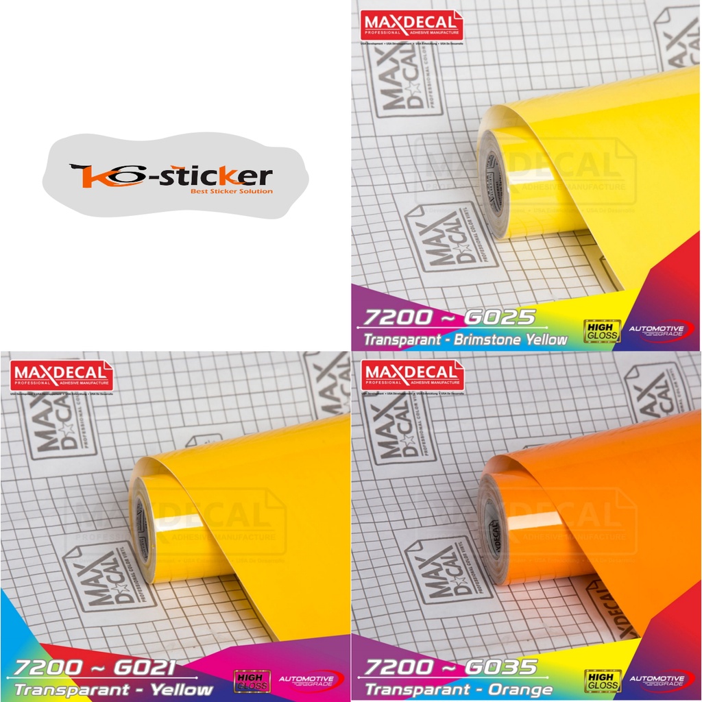 Jual Sticker Stiker Maxdecal Max Decal Transparant Yellow kuning tua ...