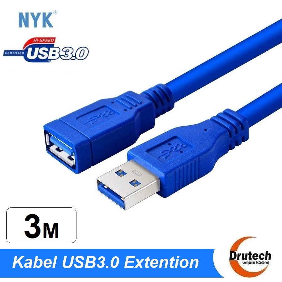 Jual Nyk Kabel Sambungan Usb 3 0 3m Male To Female Extention 3 Meter Shopee Indonesia