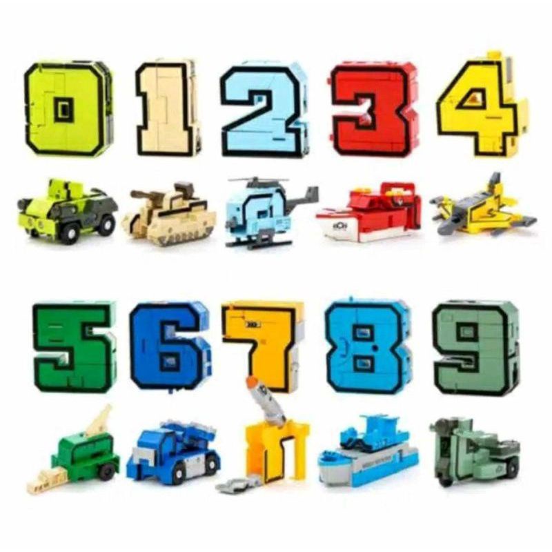 Jual 1PCK MAINAN ROBOT ANGKA BISA DIGABUNG MENJADI ROBOT ISI 10 PCS D3 ...